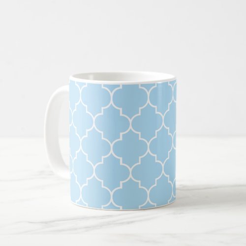 Blue Latticework Quatrefoil Moroccan Trellis Coffee Mug