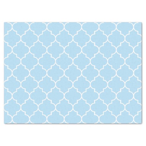 Blue Latticework Quatrefoil Moroccan Trellis Tissue Paper