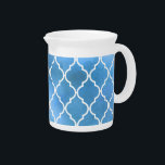 Blue Latticework, Quatrefoil, Trellis, Watercolors Beverage Pitcher<br><div class="desc">Elegant,  stylish and sophisticated Moroccan trellis pattern in blue watercolors. Modern and trendy gift,  perfect for the latticework lover in your life.</div>