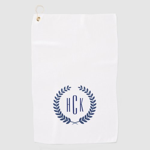 Blue Laure Wreat Monogram Golf Towel