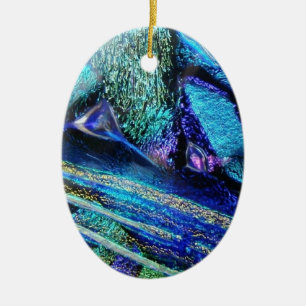 Blue Lava Glass Ceramic Ornament