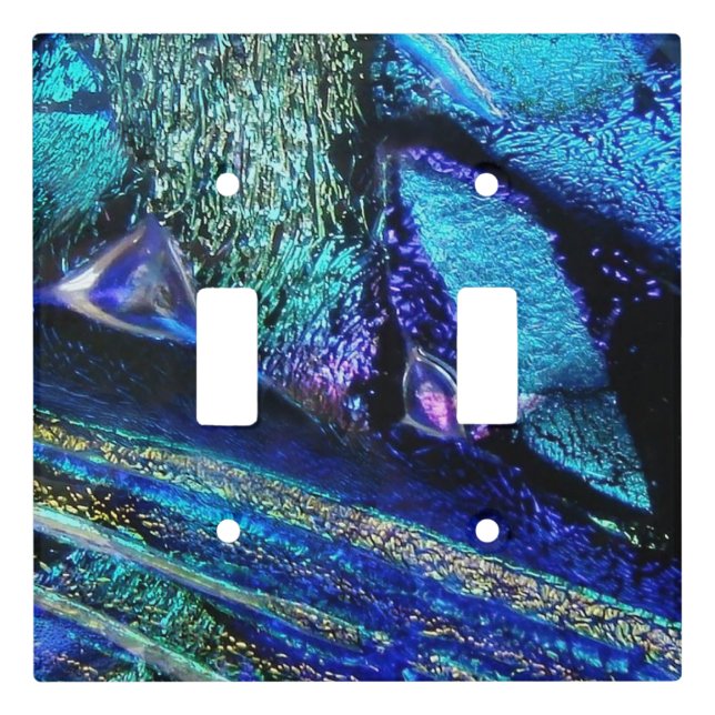 Blue Lava Glass Light Switch Cover (Front)