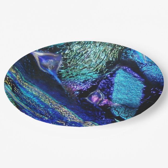 Blue Lava Glass Paper Plates (Angled)
