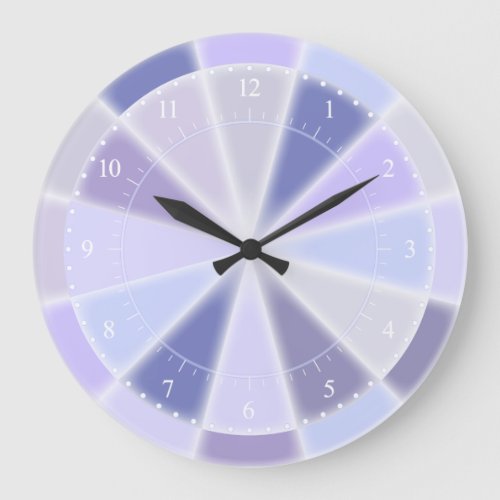 Blue Lavender and Purple Elegant Glow Large Clock