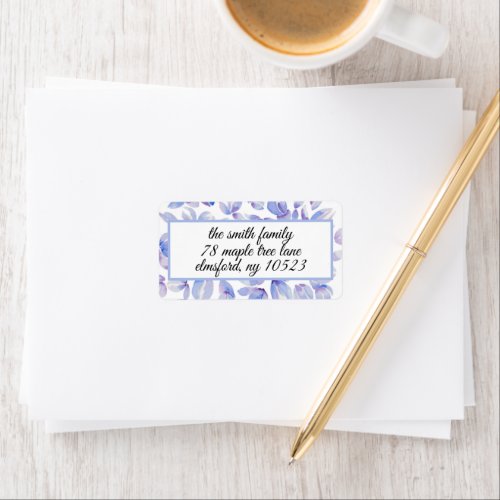 Blue Lavender Blossoms Return Address Label