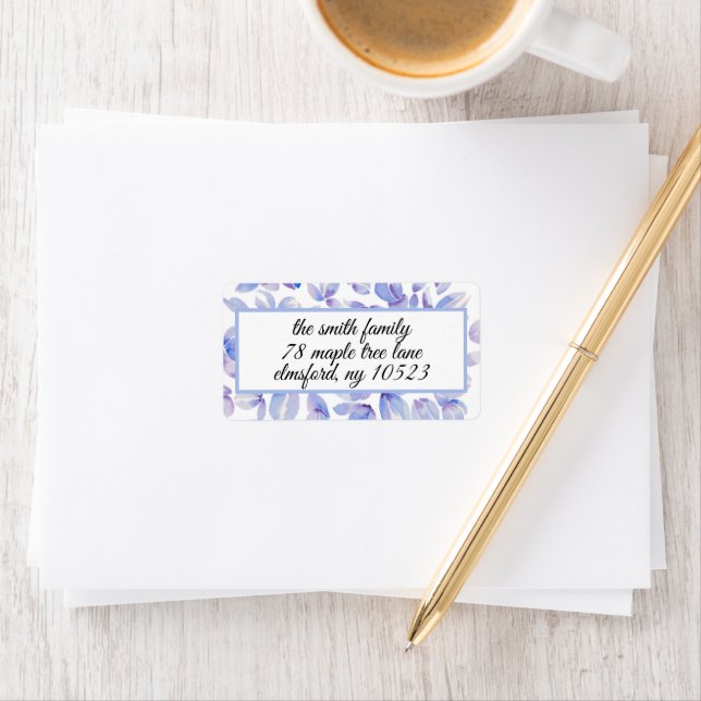 Blue Lavender Blossoms Return Address Label (Insitu)