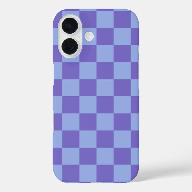 Blue & Lavender Checkerboard Pattern Case-Mate iPhone Case (Back)