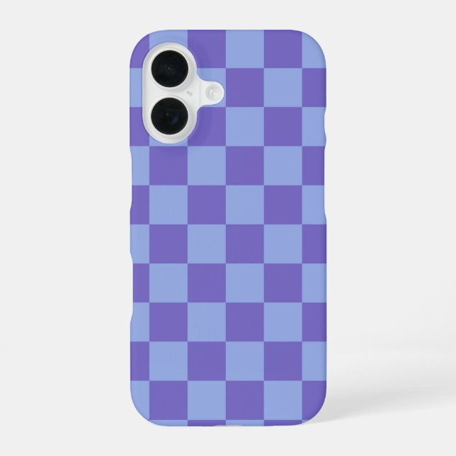 Blue & Lavender Checkerboard Pattern Iphone Case (Back)