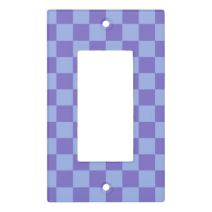 Blue & Lavender Checkerboard Pattern Light Switch Cover