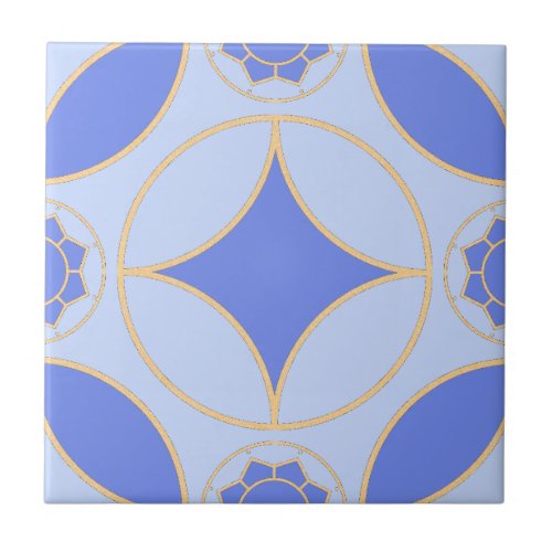 blue lavender  classic Deco pattern Ceramic Tile