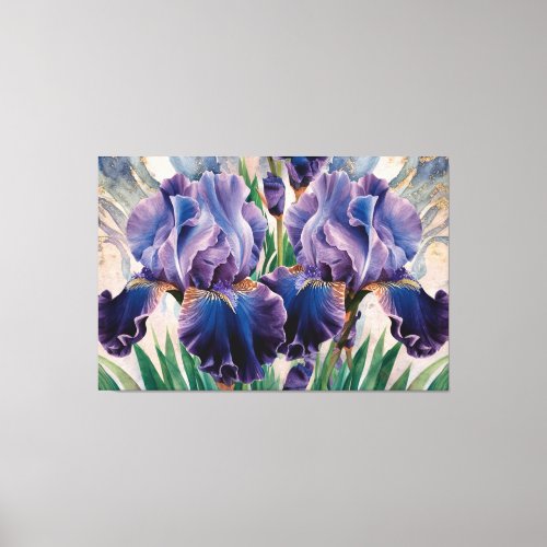  Blue Lavender  IRIS Irises Vintage Floral TV2 Canvas Print