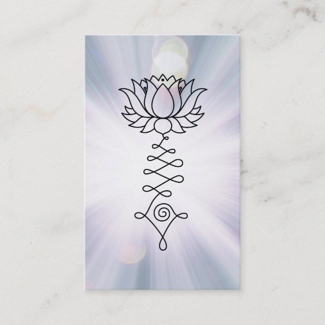 *~* Blue Lavender Lotus Rays Reiki Healing Energy Business Card (Front)