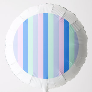 Blue, Lavender, Pink & Pastel Mint Green Stripes Balloon
