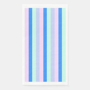Blue, Lavender, Pink & Pastel Mint Green Stripes Paper Guest Towels