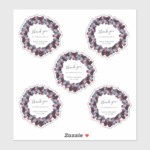 Blue Lavender Purple Hydrangeas Wedding Thank You Sticker