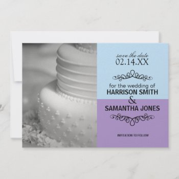 Blue & Lavender Save The Date Announcements by lifethroughalens at Zazzle