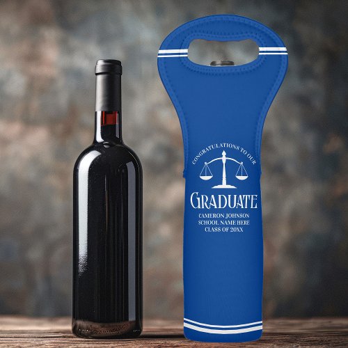 Blue Law School Custom Graduation Gift Wine Bag