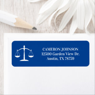 Blue Law School Custom Lawyer Return Address Label