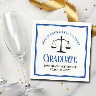 Blue Law School Graduation Party Personalized Napkins