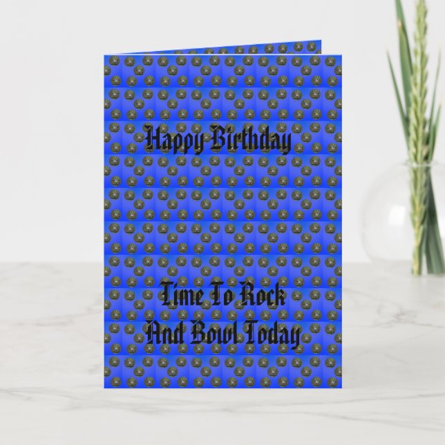 Blue Lawn Bowls Happy Birthday Card, Card (Front)