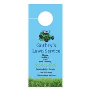 Blue Lawn Service Door Hanger