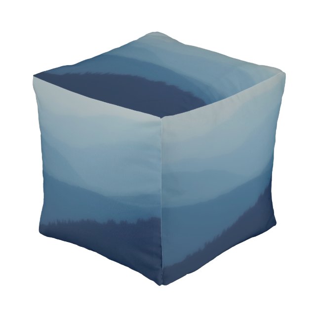 Blue Layers Pouf (Angled Front)