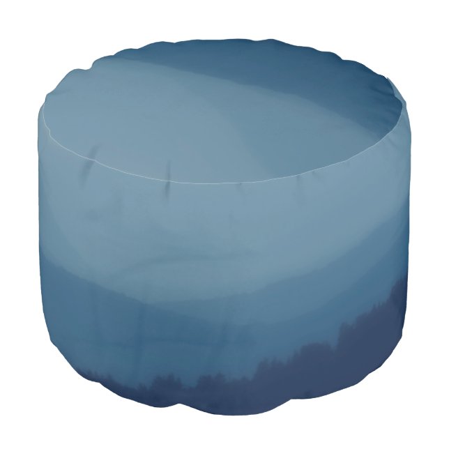 Blue Layers Pouf (Angled Front)