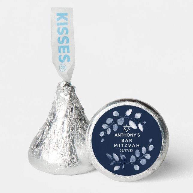 Blue Leaf Bar Mitzvah  Hershey®'s Kisses® (Front)