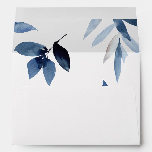 Blue Leaf Beach Envelope (Back (Bottom))