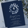 Blue Leaf Boys Baptism Invitation