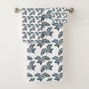 Blue Leaf Designer Towel Set