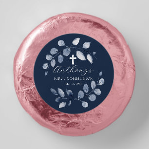 Blue Leaf First Communion Dipped Oreo Cookie Favors