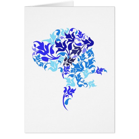 Blue Leaf Great Dane Cards (Front)