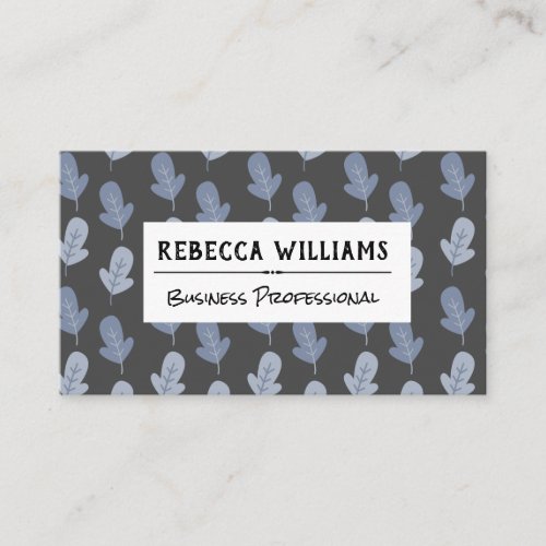 Blue Leaf Pattern  Stylized Business Card