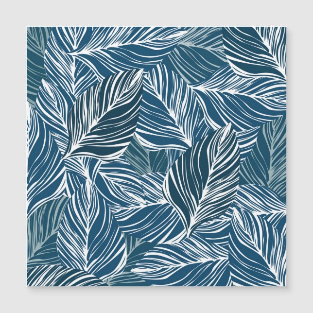Blue Leaf Pattern: Vintage Wallpaper. (Front)