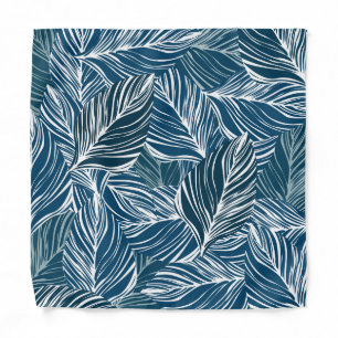 Blue Leaf Pattern: Vintage Wallpaper. Bandana