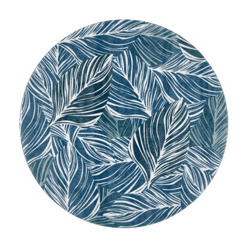 Blue Leaf Pattern Vintage Wallpaper Cutting Board