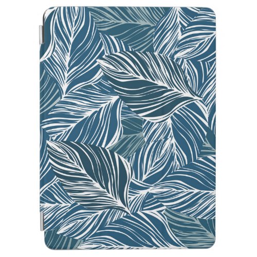 Blue Leaf Pattern Vintage Wallpaper iPad Air Cover