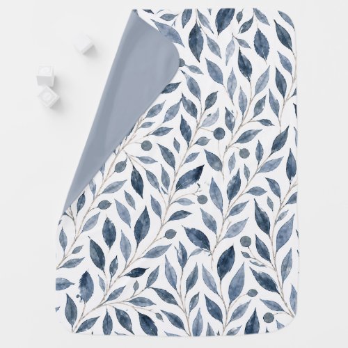 Blue Leaf Personalized Baby Blanket