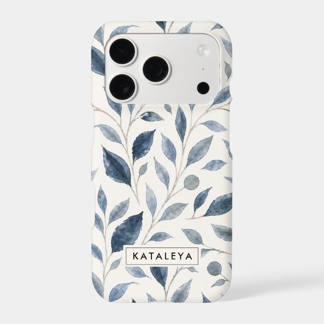 Blue Leaf Personalized iPhone / iPad case (Back)