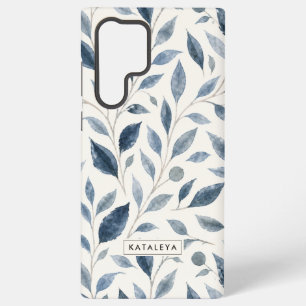 Blue Leaf Personalized  Samsung Galaxy S22 Ultra Case
