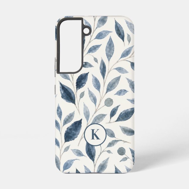 Blue Leaf Personalized  Samsung Galaxy Case (Back)