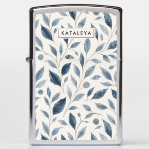 Blue Leaf Personalized Zippo Lighter
