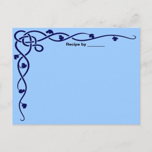 Blue Leaf Vine Recipe Blank Card