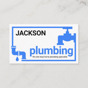 Blue Leaking Pipe Faucet Frame Business Card