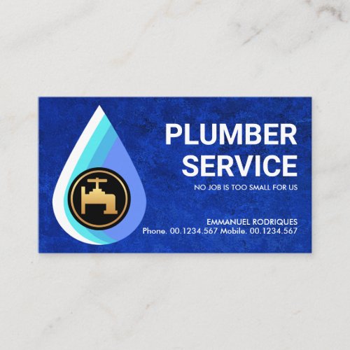 Blue Leaking Waterdrop Home Plumbing Business Card