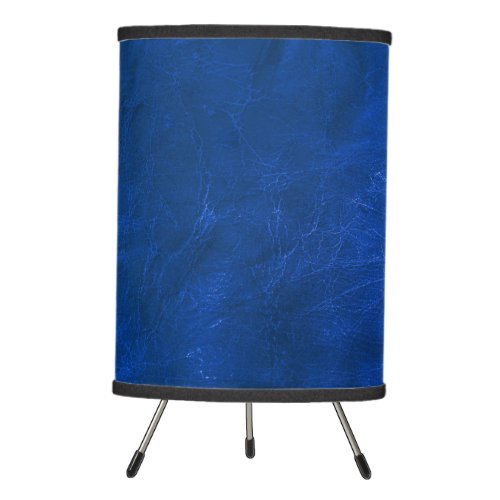 Blue Leather Abstract Tripod Lamp