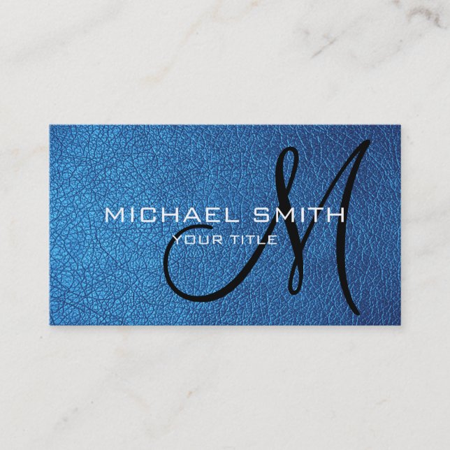 Blue leather business card (Front)