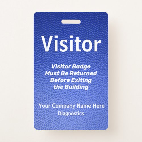 Blue Leather Design Visitor Pass Badge