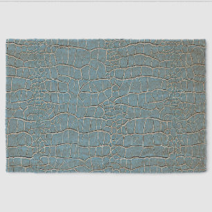 Blue leather effect pattern fiber doormat
